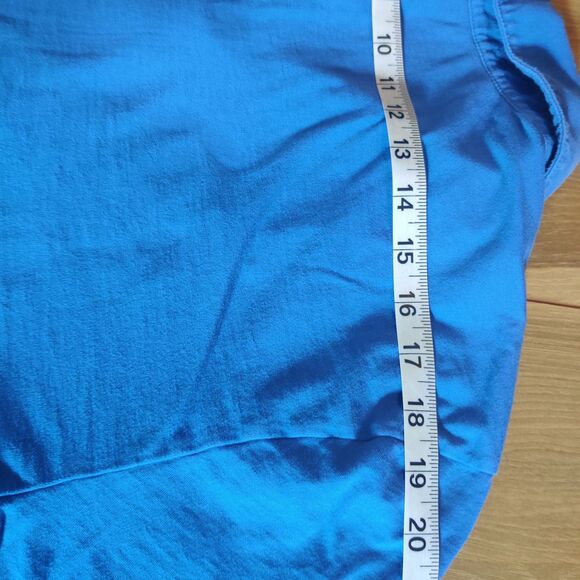 James Perse Polo Shirt Mens XL Size 4 Blue Short Sleeve Soft Sueded, Made in USA - Picture 8 of 9